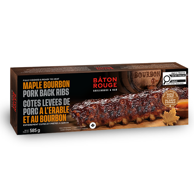 Côtes levées de porc à l'érable et au bourbon