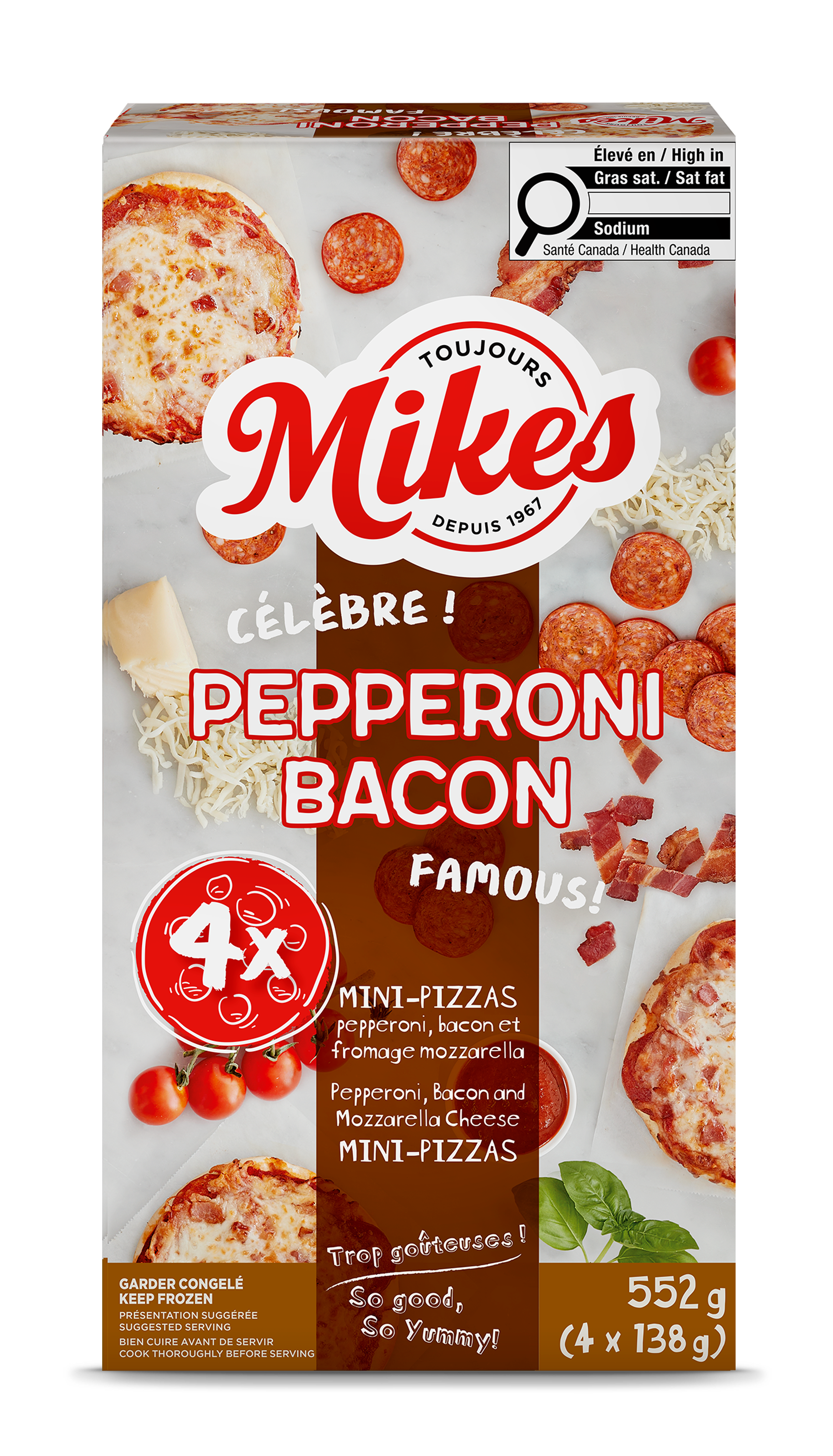 Mini pizzas pepperoni bacon